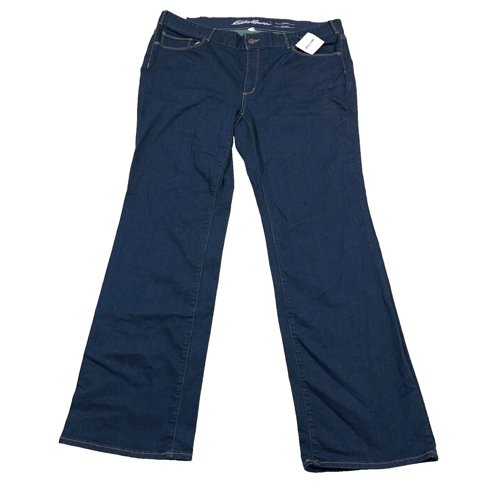 Eddie Bauer Jeans Women 20W Curvy Bootcut Dark Wash Denim Stretch Outdoors